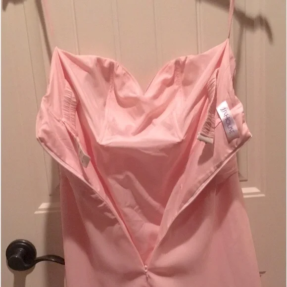JJ’S House 0 Jr Long Pink CHIFFON Boned Bustier A-line Formal EUC 💎 - Picture 4 of 16